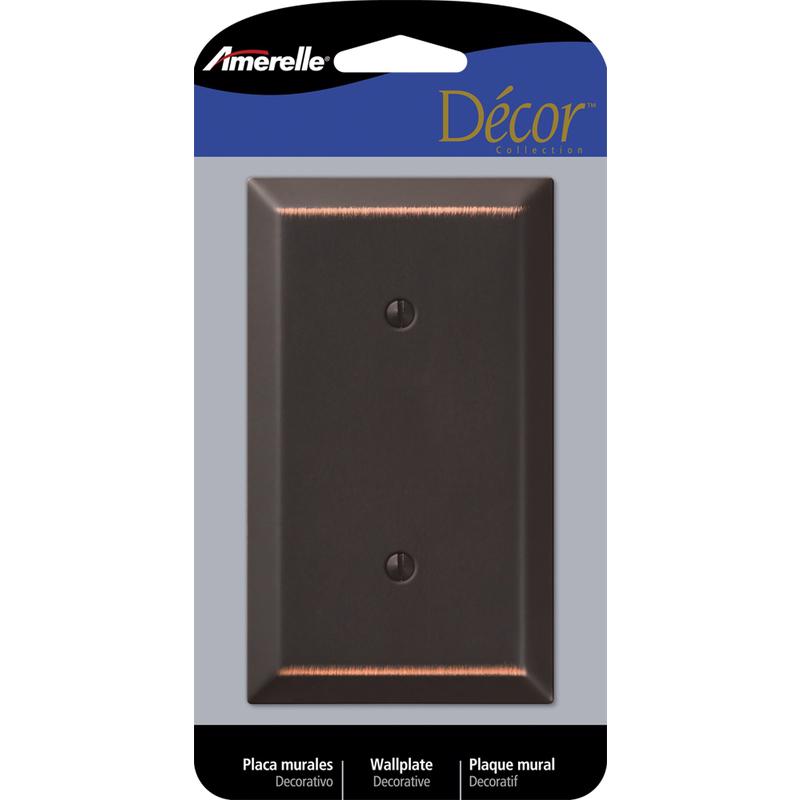 Amerelle Century Aged Bronze 1 gang Stamped Steel Blank Wall Plate