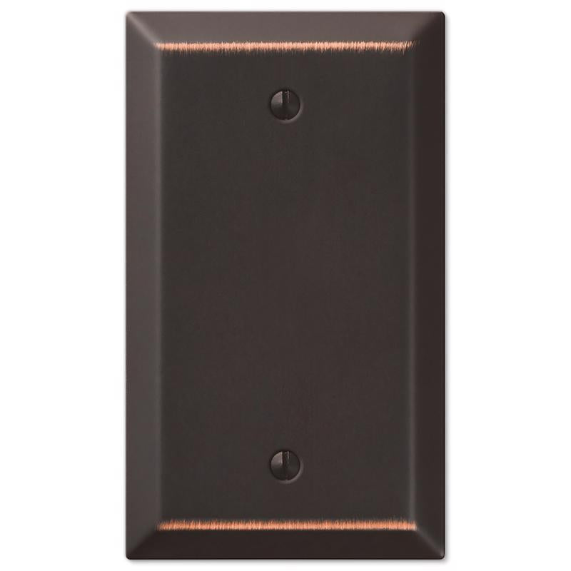 Amerelle Century Aged Bronze 1 gang Stamped Steel Blank Wall Plate