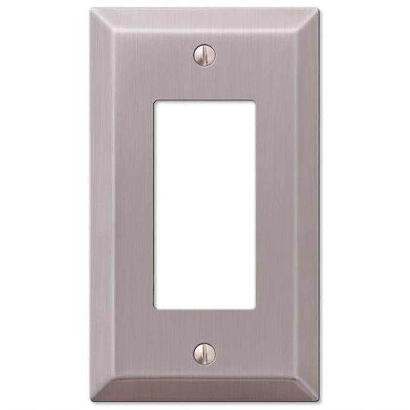 Amerelle Century Brushed Nickel 1 gang Stamped Steel Decorator Wall Plate