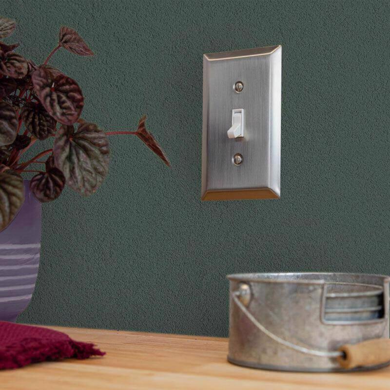 Amerelle Century Brushed Nickel 3 gang Stamped Steel Toggle Wall Plate