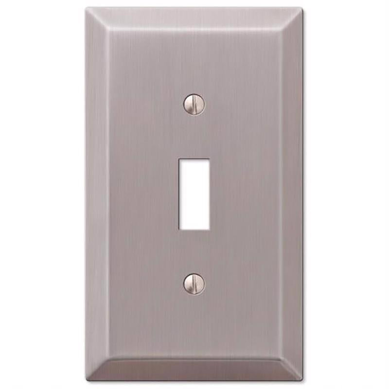 Amerelle Century Brushed Nickel 1 gang Stamped Steel Toggle Wall Plate