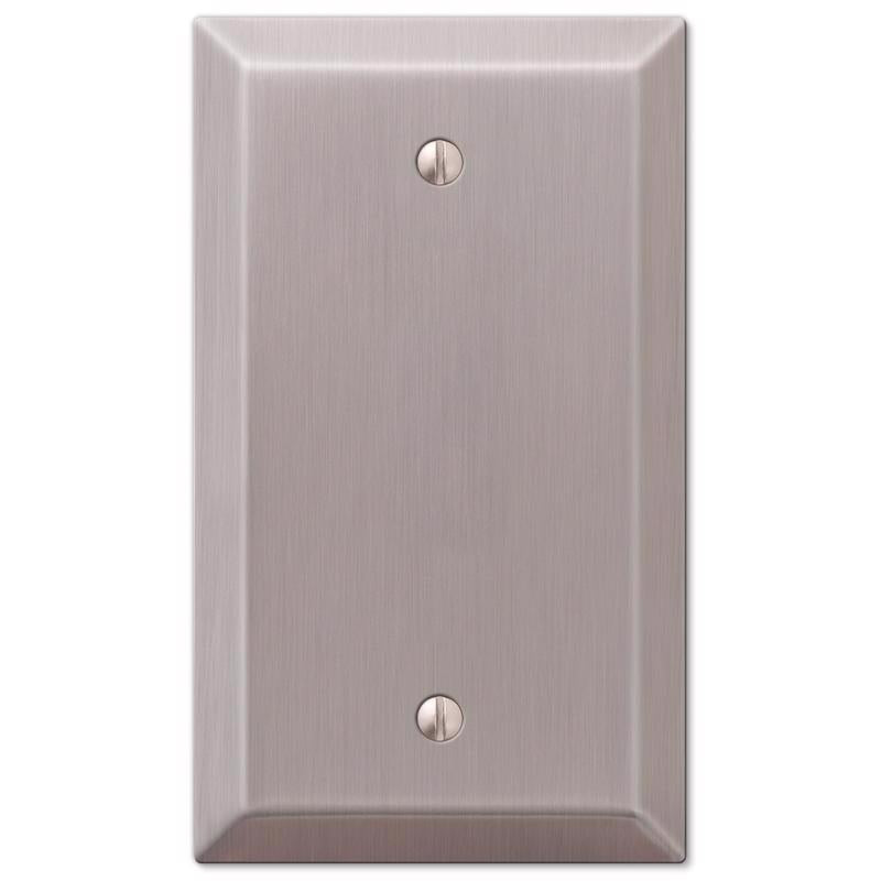 Amerelle Century Brushed Nickel 1 gang Stamped Steel Blank Wall Plate