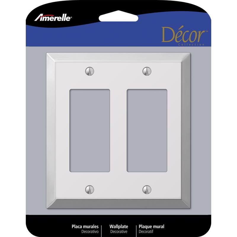Amerelle Century Polished Chrome 2 gang Stamped Steel Decorator Wall Plate