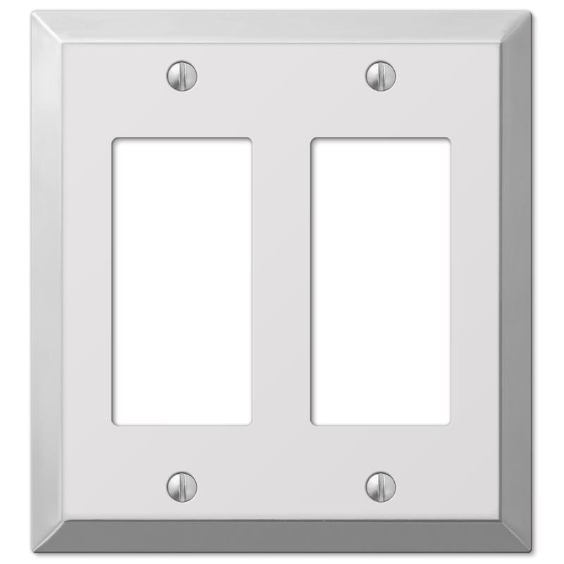 Amerelle Century Polished Chrome 2 gang Stamped Steel Decorator Wall Plate