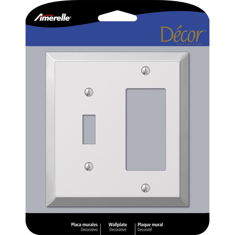 Amerelle Century Polished Chrome 2 gang Stamped Steel Decorator/Toggle Wall Plate