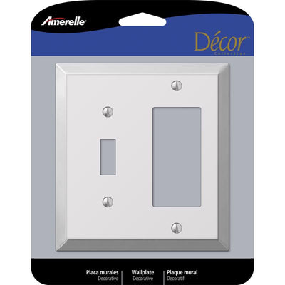 Amerelle Century Polished Chrome 2 gang Stamped Steel Decorator/Toggle Wall Plate
