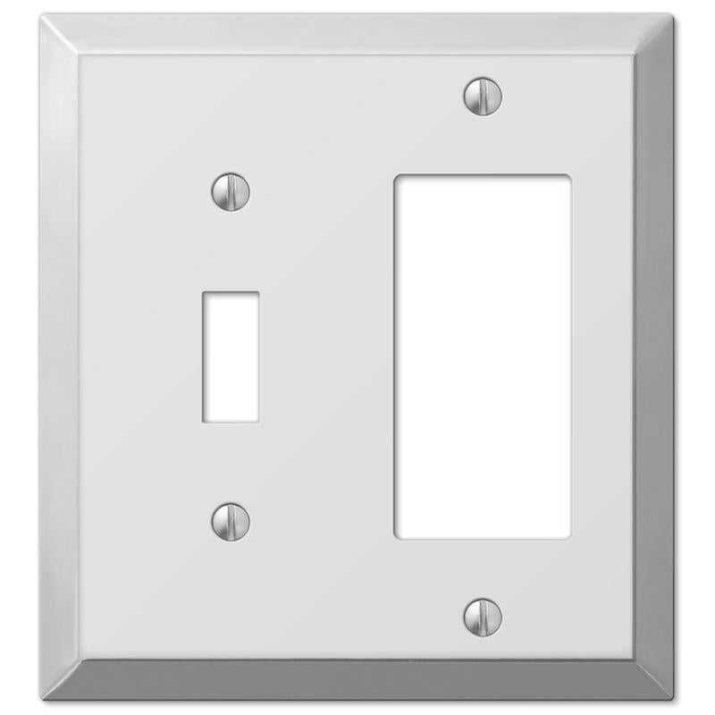 Amerelle Century Polished Chrome 2 gang Stamped Steel Decorator/Toggle Wall Plate