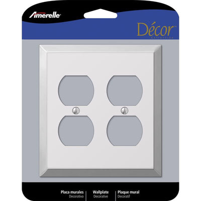 Amerelle Century Polished Chrome 2 gang Stamped Steel Duplex Wall Plate