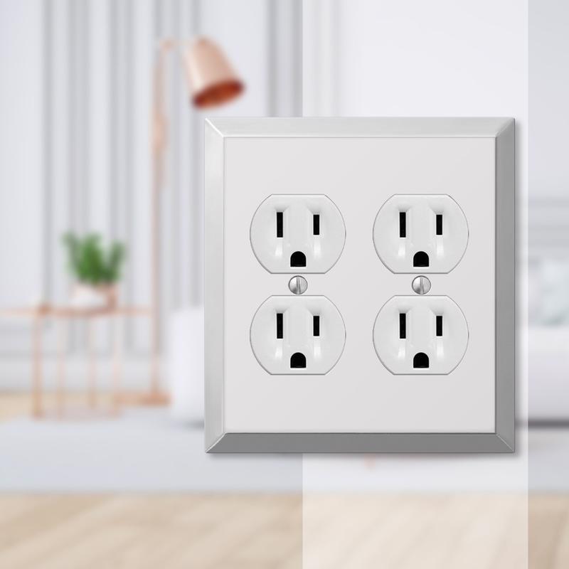Amerelle Century Polished Chrome 2 gang Stamped Steel Duplex Wall Plate