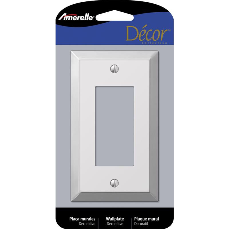 Amerelle Century Polished Chrome 1 gang Stamped Steel Decorator Wall Plate