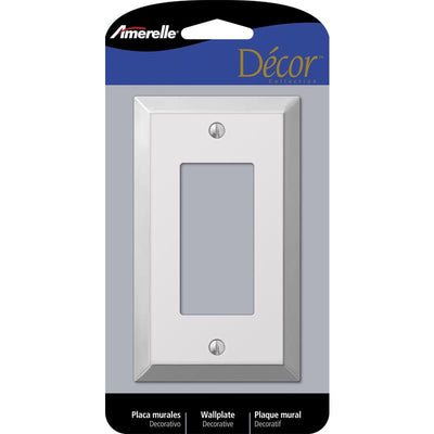 Amerelle Century Polished Chrome 1 gang Stamped Steel Decorator Wall Plate