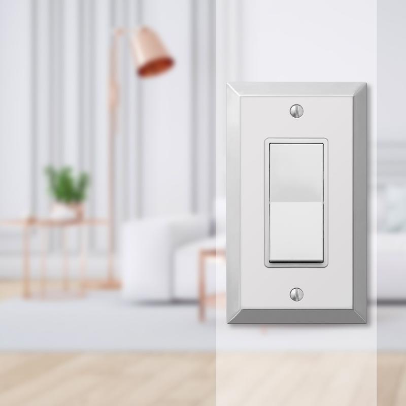 Amerelle Century Polished Chrome 1 gang Stamped Steel Decorator Wall Plate