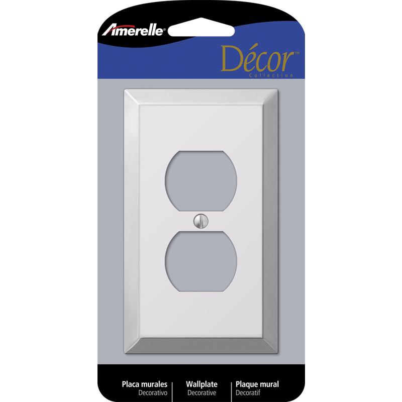 Amerelle Century Polished Chrome 1 gang Stamped Steel Duplex Wall Plate