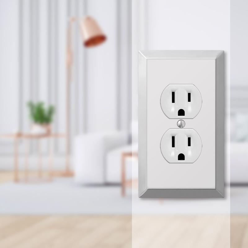 Amerelle Century Polished Chrome 1 gang Stamped Steel Duplex Wall Plate