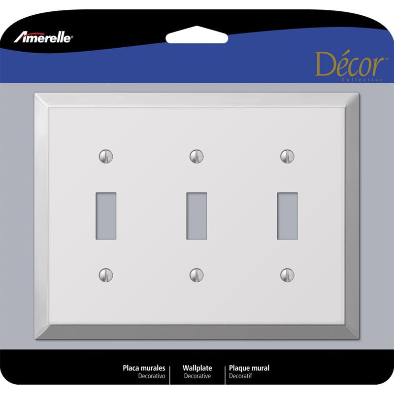 Amerelle Century Polished Chrome 3 gang Stamped Steel Toggle Wall Plate