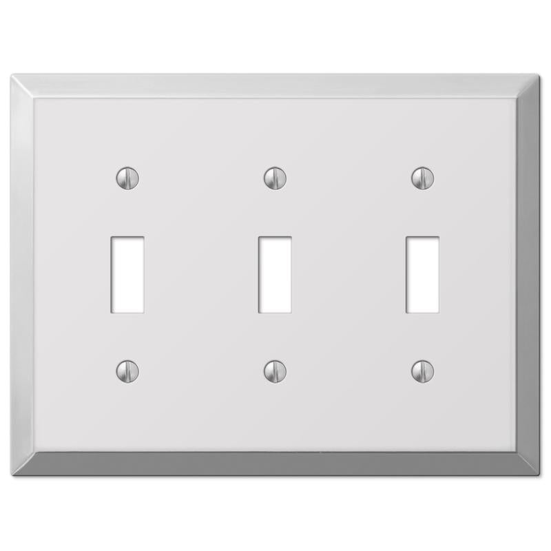 Amerelle Century Polished Chrome 3 gang Stamped Steel Toggle Wall Plate