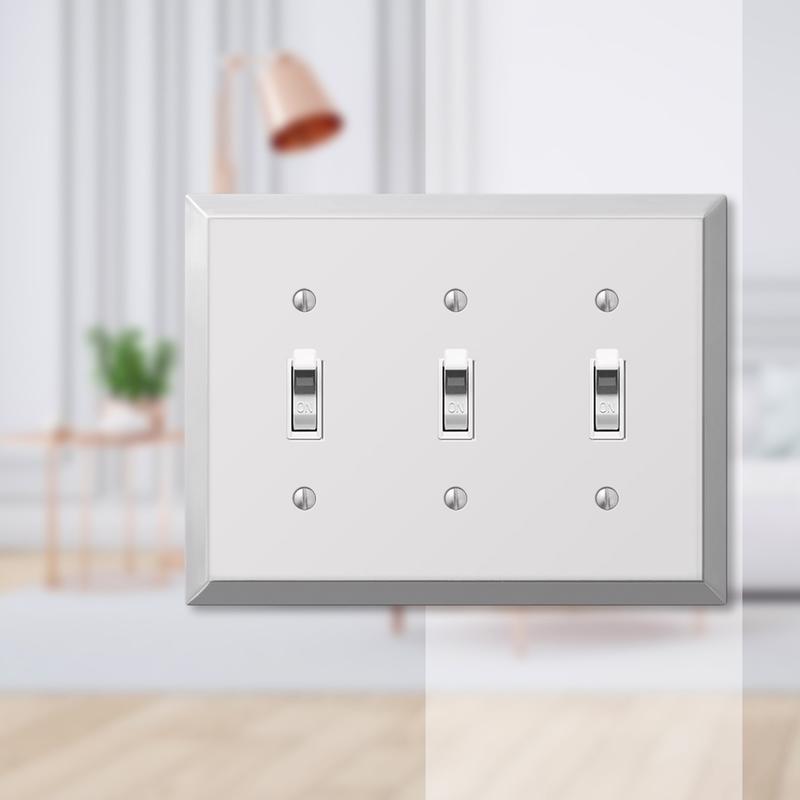 Amerelle Century Polished Chrome 3 gang Stamped Steel Toggle Wall Plate