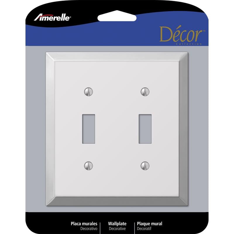 Amerelle Century Polished Chrome 2 gang Stamped Steel Toggle Wall Plate