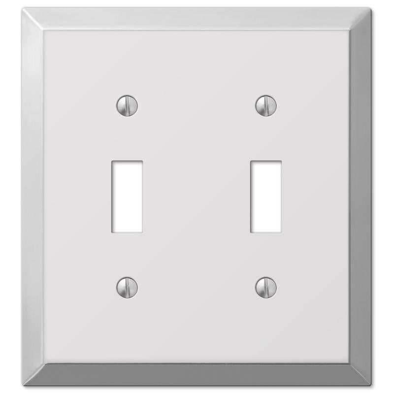 Amerelle Century Polished Chrome 2 gang Stamped Steel Toggle Wall Plate
