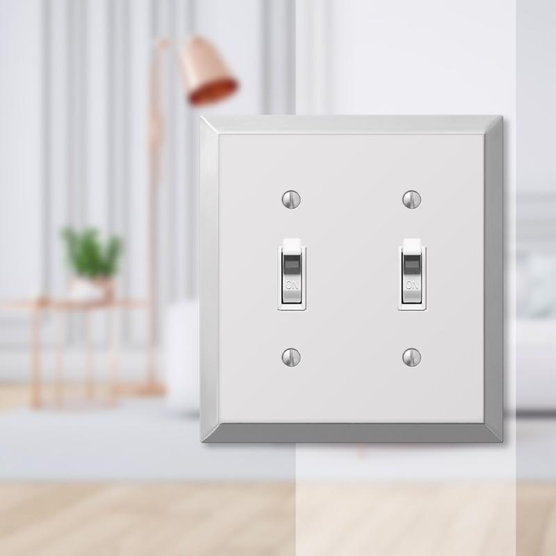 Amerelle Century Polished Chrome 2 gang Stamped Steel Toggle Wall Plate