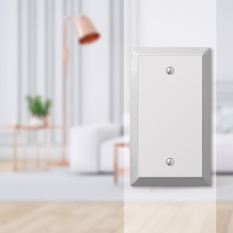 Amerelle Century Polished Chrome 1 gang Stamped Steel Blank Wall Plate