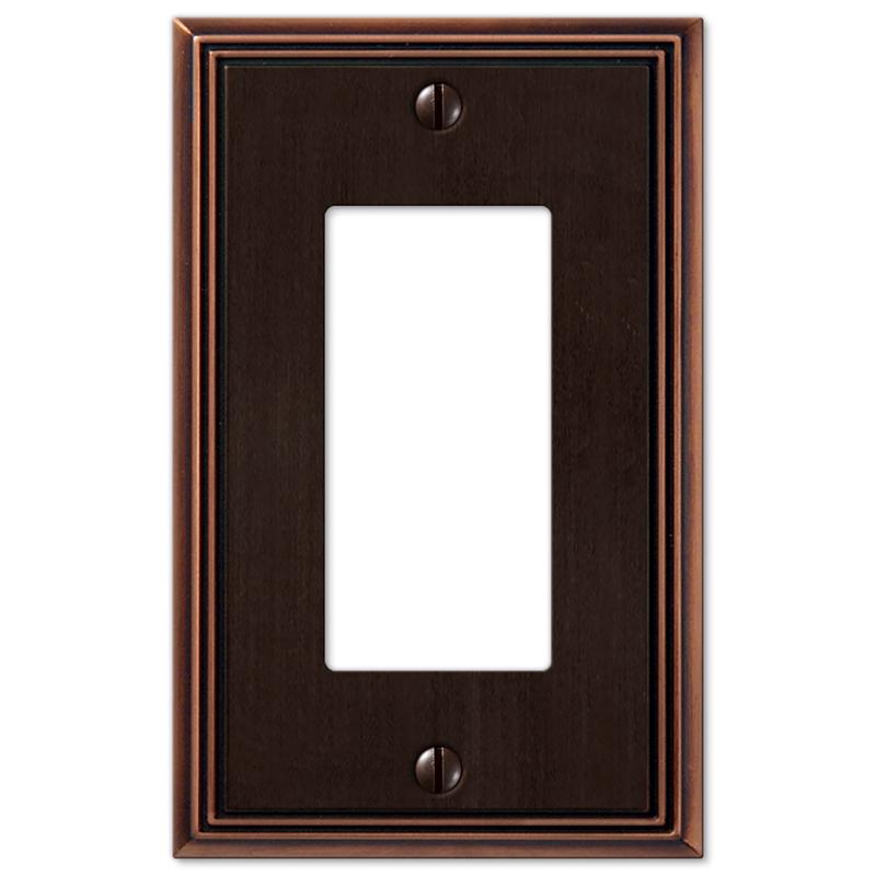 Amerelle Metro Aged Bronze 1 gang Die-Cast Metal Decorator Wall Plate