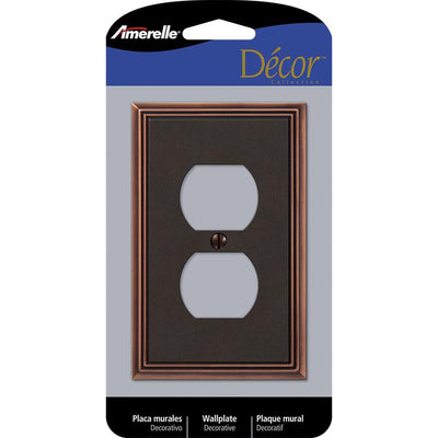 Amerelle Metro Aged Bronze 1 gang Die-Cast Metal Duplex Wall Plate