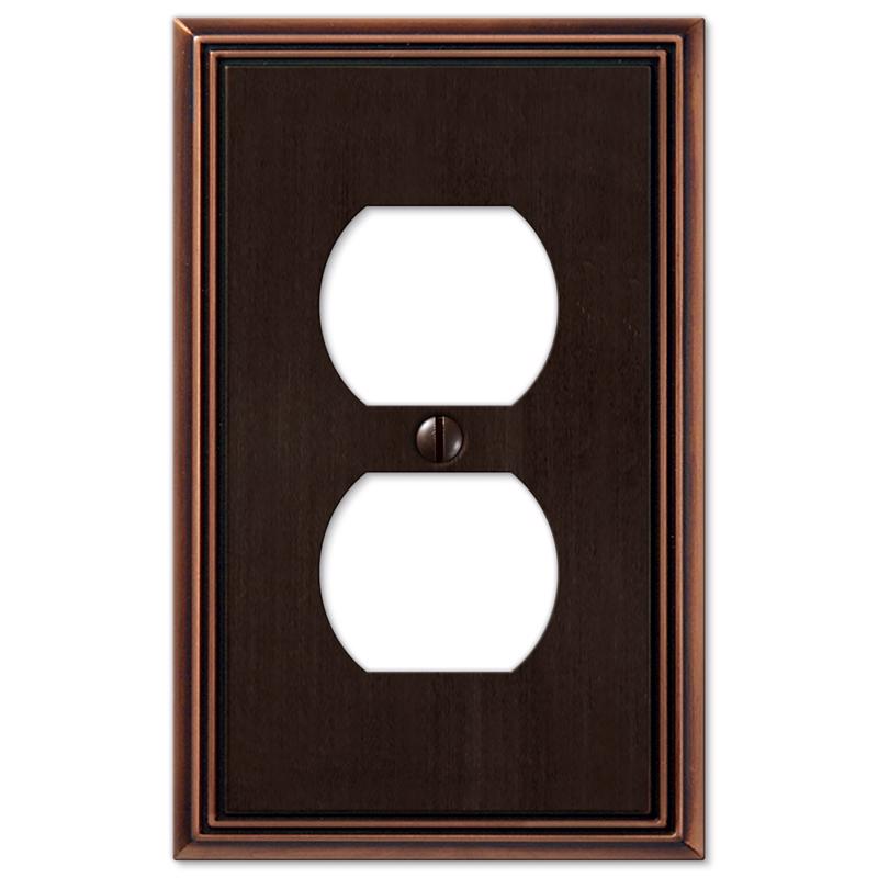 Amerelle Metro Aged Bronze 1 gang Die-Cast Metal Duplex Wall Plate