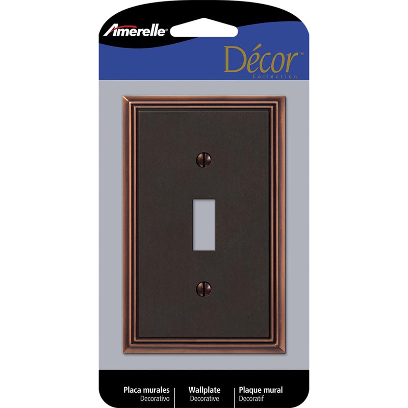 Amerelle Metro Aged Bronze 1 gang Die-Cast Metal Toggle Wall Plate