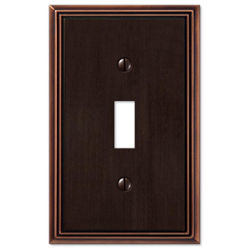 Amerelle Metro Aged Bronze 1 gang Die-Cast Metal Toggle Wall Plate