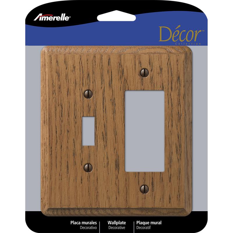 Amerelle Contemporary Brown 2 gang Wood Toggle Wall Plate