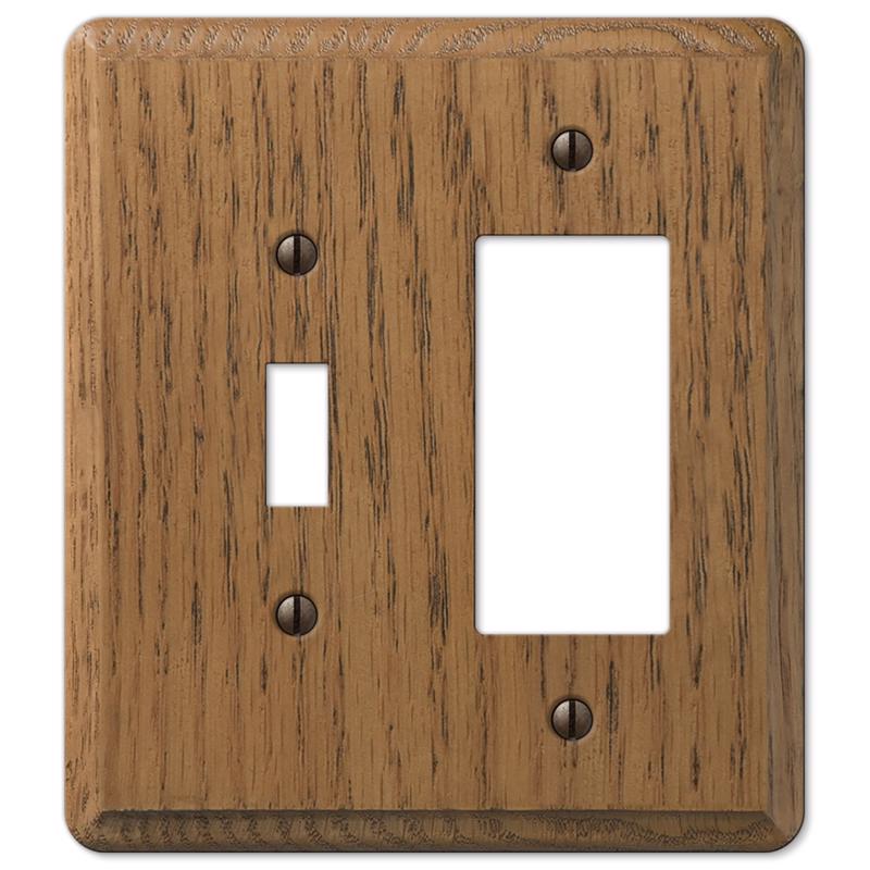 Amerelle Contemporary Brown 2 gang Wood Toggle Wall Plate