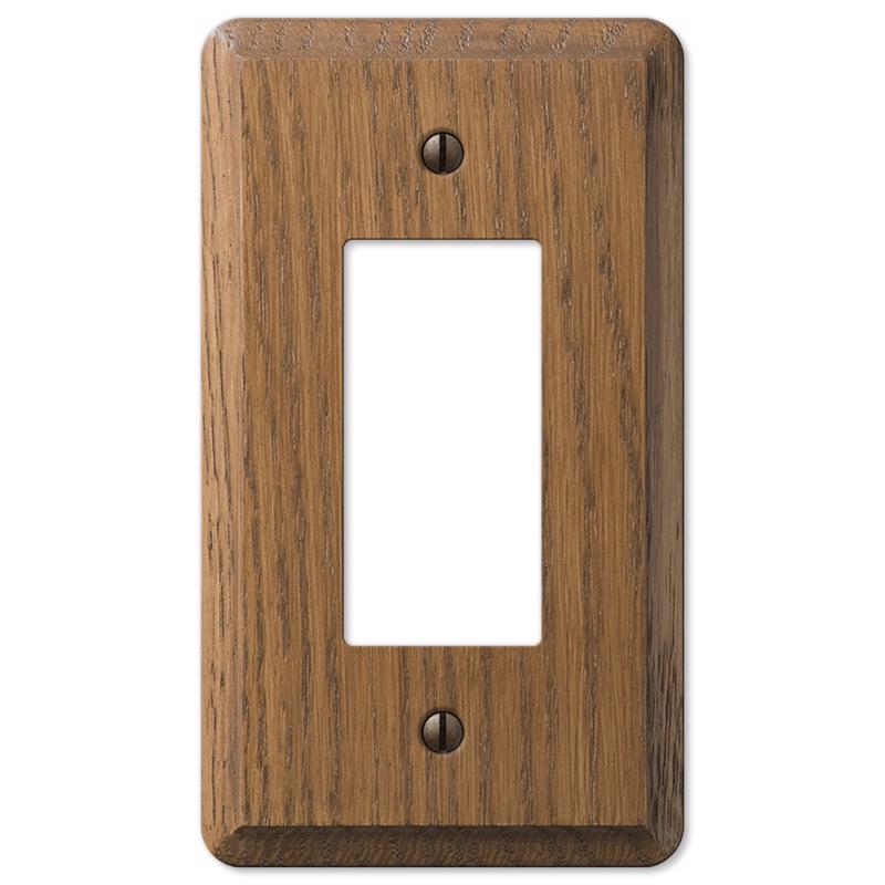 Amerelle Contemporary Brown 1 gang Oak Wood Decorator Wall Plate