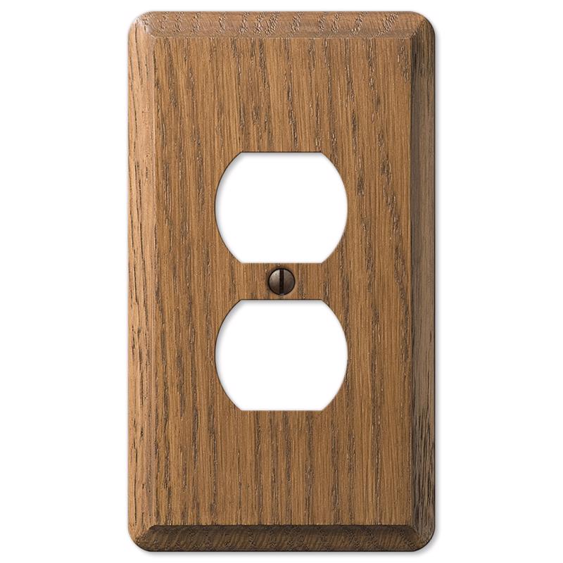 Amerelle Contemporary Brown 1 gang Wood Duplex Wall Plate