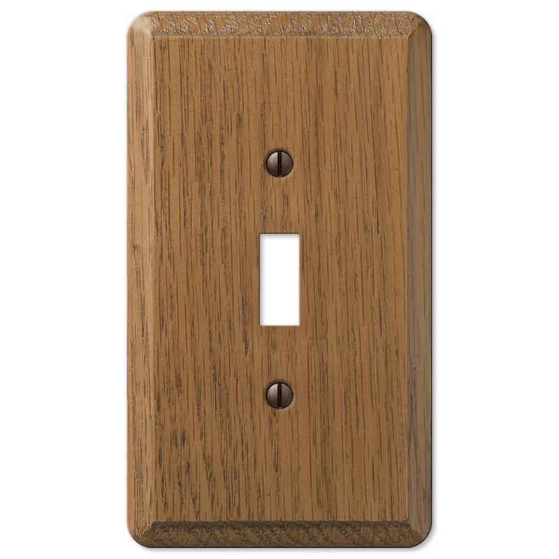Amerelle Contemporary Medium Brown 1 gang Oak Wood Toggle Wall Plate