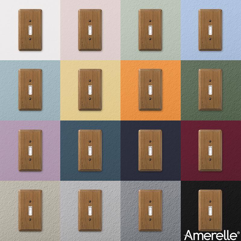 Amerelle Contemporary Medium Brown 1 gang Oak Wood Toggle Wall Plate