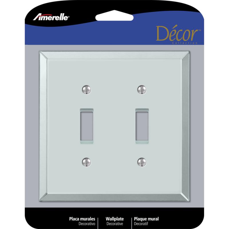 Amerelle Mirror Clear 2 gang Acrylic Toggle Wall Plate