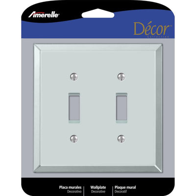 Amerelle Mirror Clear 2 gang Acrylic Toggle Wall Plate