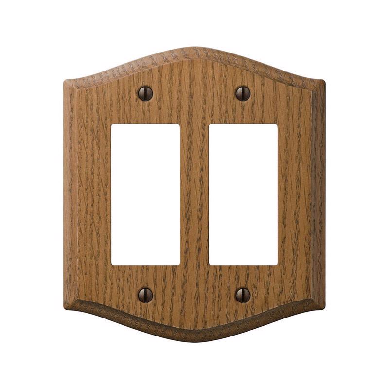 Amerelle Country Medium Brown 2 gang Oak Wood Decorator Wall Plate