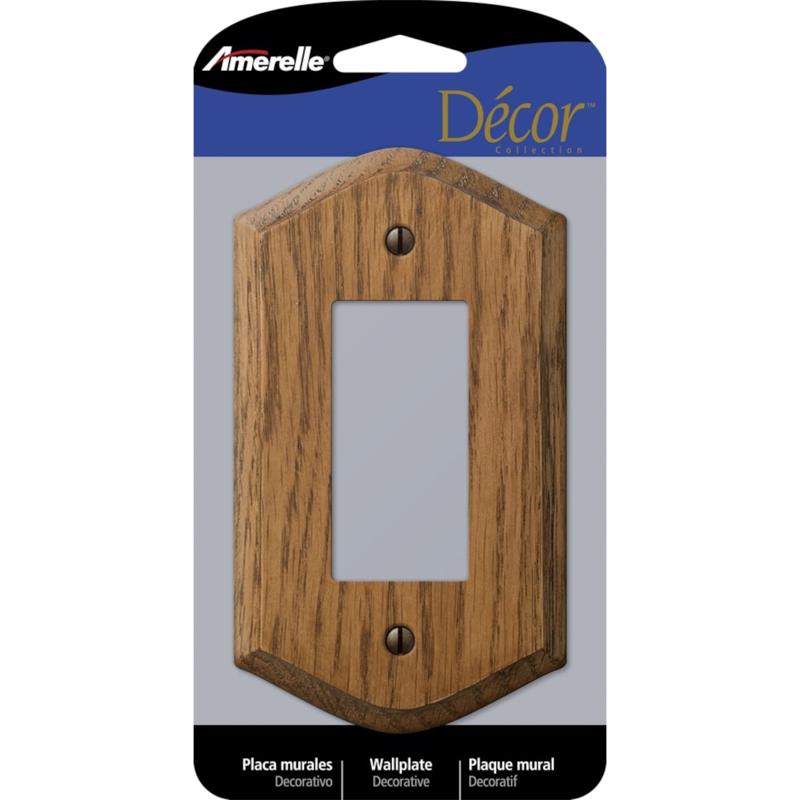 Amerelle Country Brown 1 gang Wood Decorator Wall Plate