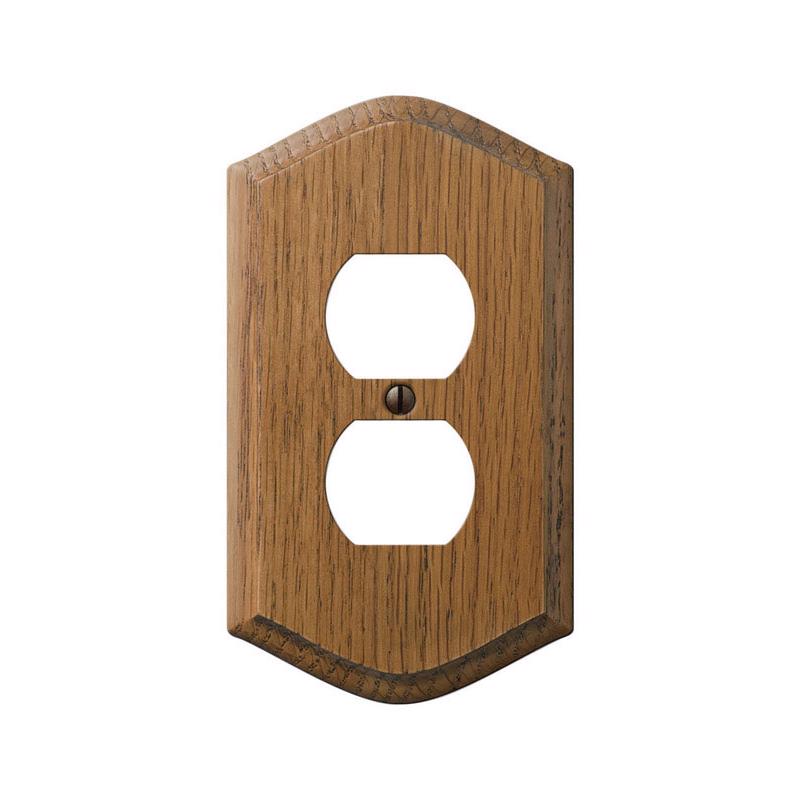 Amerelle Country Brown 1 gang Wood Duplex Wall Plate