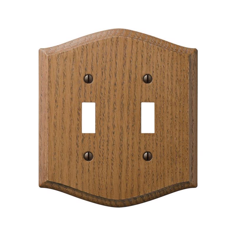 Amerelle Country Brown 2 gang Wood Toggle Wall Plate