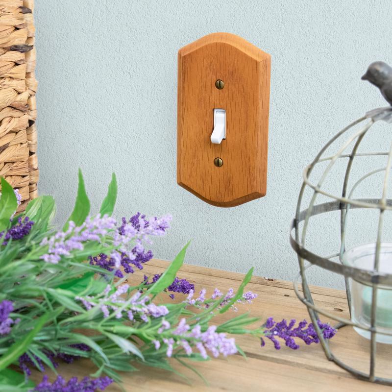 Amerelle Country Brown 2 gang Wood Toggle Wall Plate