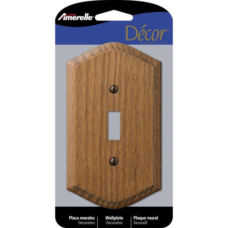 Amerelle Country Brown 1 gang Wood Toggle Wall Plate
