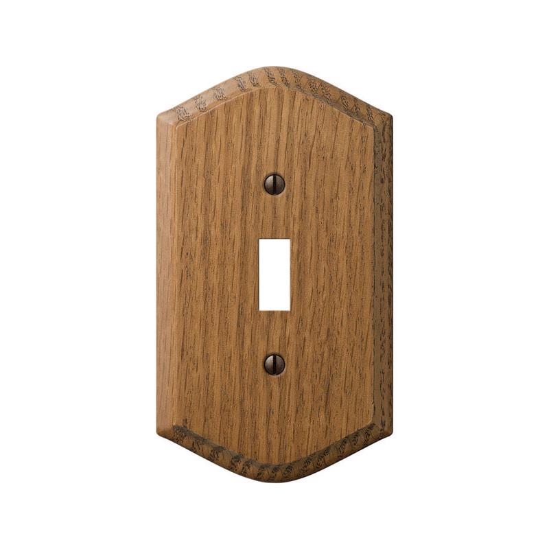 Amerelle Country Brown 1 gang Wood Toggle Wall Plate