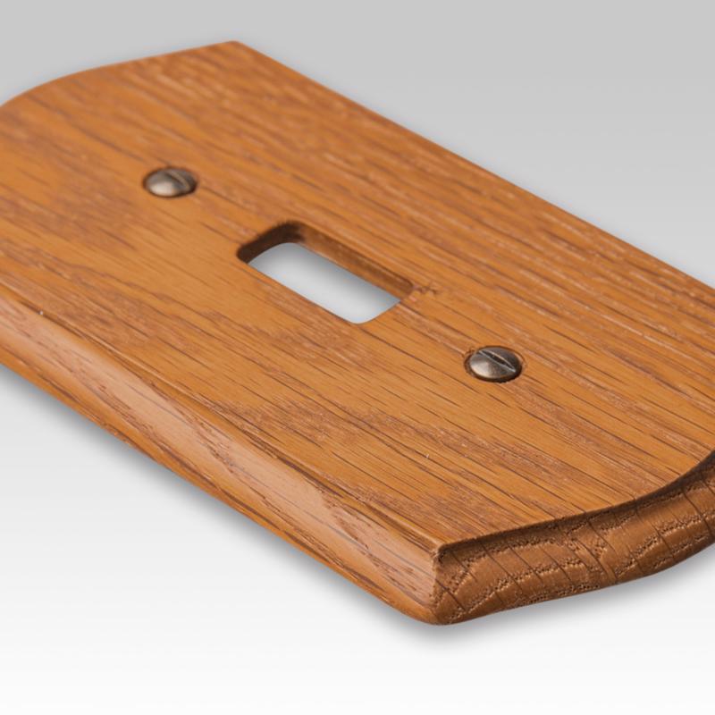Amerelle Country Brown 1 gang Wood Toggle Wall Plate