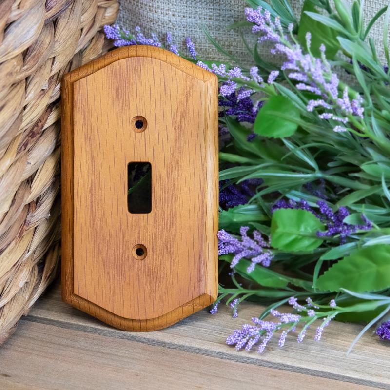 Amerelle Country Brown 1 gang Wood Toggle Wall Plate