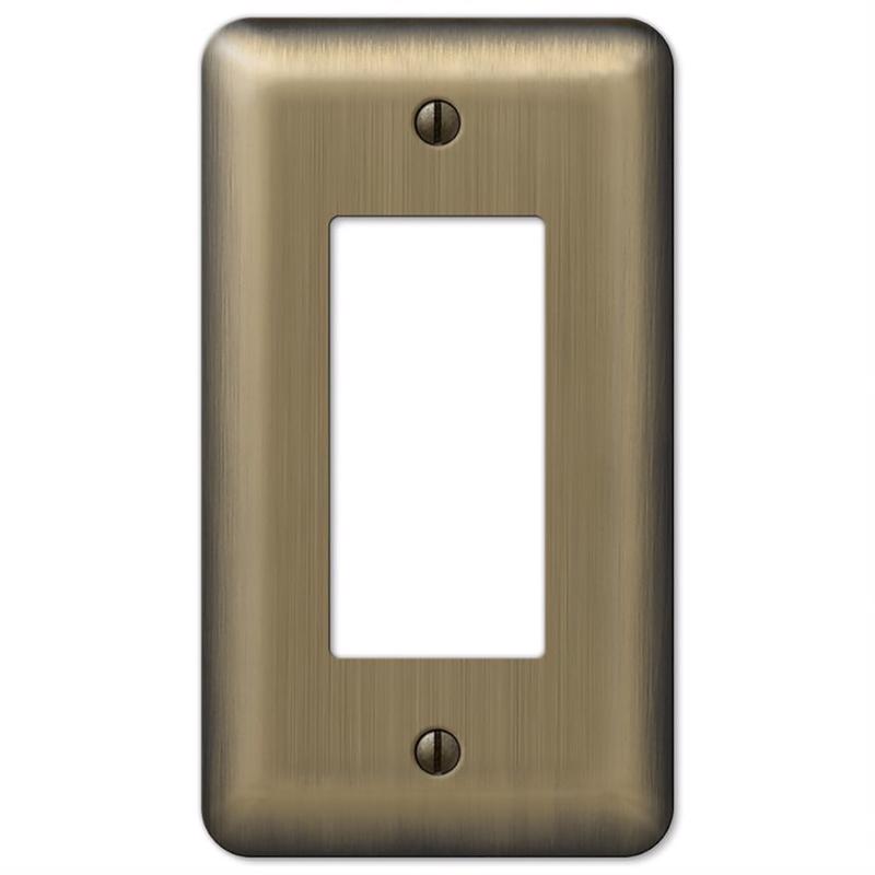Amerelle Devon Brushed Brass 1 gang Stamped Steel Decorator Wall Plate