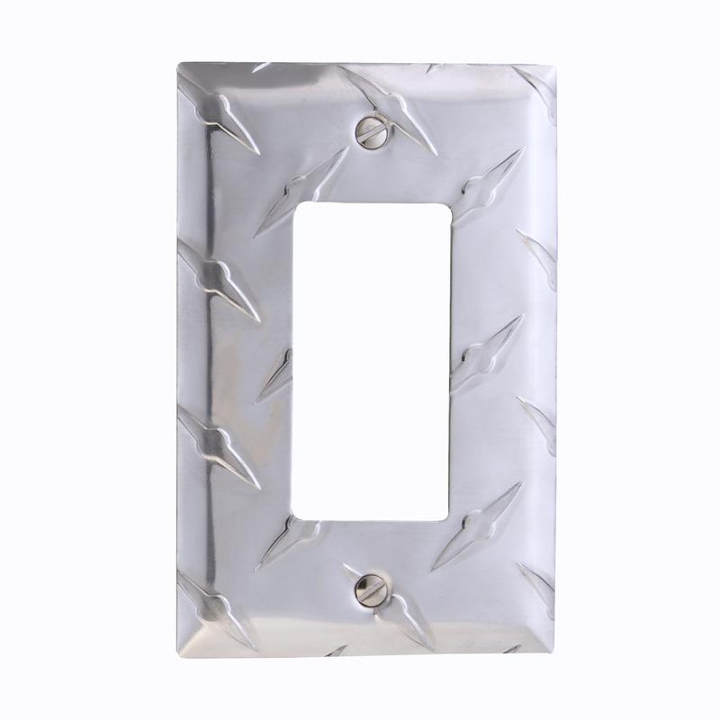 Amerelle Diamond Silver 1 gang Stamped Aluminum Decorator Wall Plate