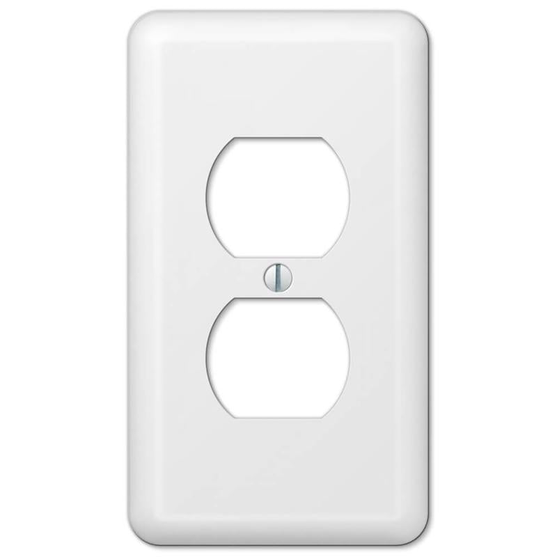 Amerelle Devon White 1 gang Stamped Steel Duplex Wall Plate